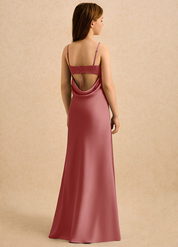 Azazie Mirabella Girls Formal Blommflicksklänningar Klänning Tubklänning i Stretch Satin Hjärtformad urringning image1