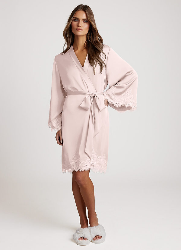 front Blushing Pink Signature Lace Satin Robes