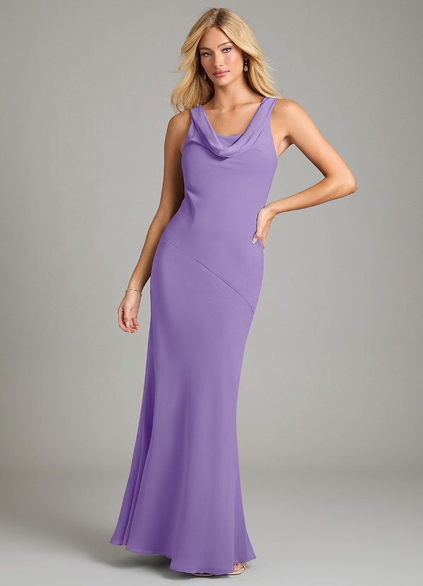 Azazie Rylina Bridesmaid Dresses Tahiti Mermaid Pleated Chiffon Dress image1