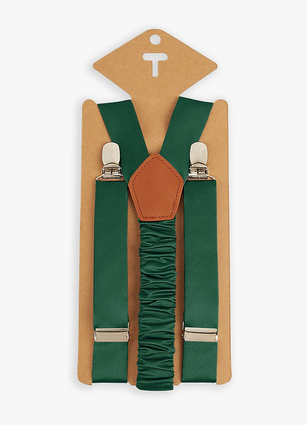 front Matching Color Boy's Matte Satin Suspenders