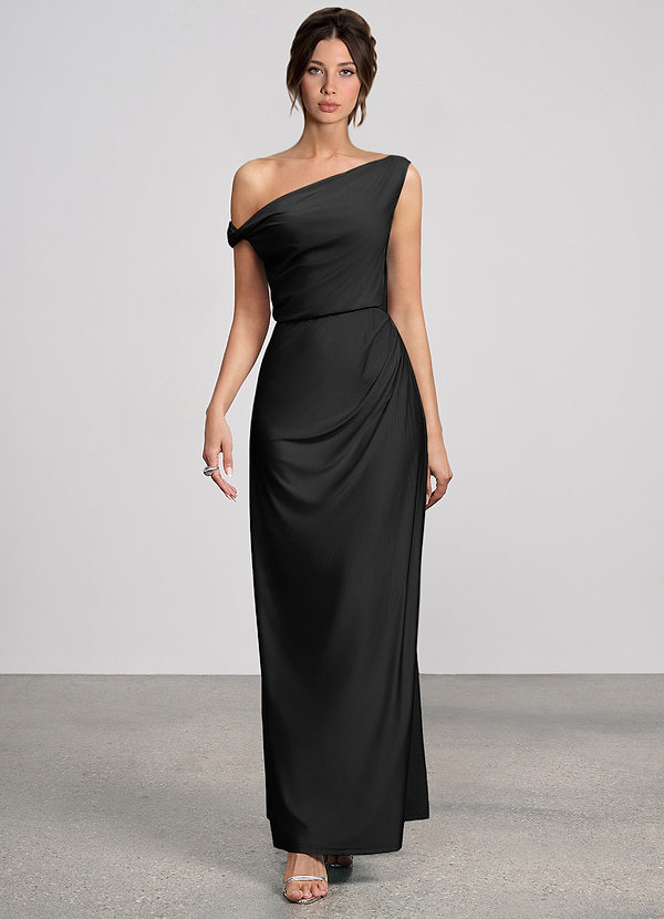 Elowen Black Stretch Knit Maxi Dress image1