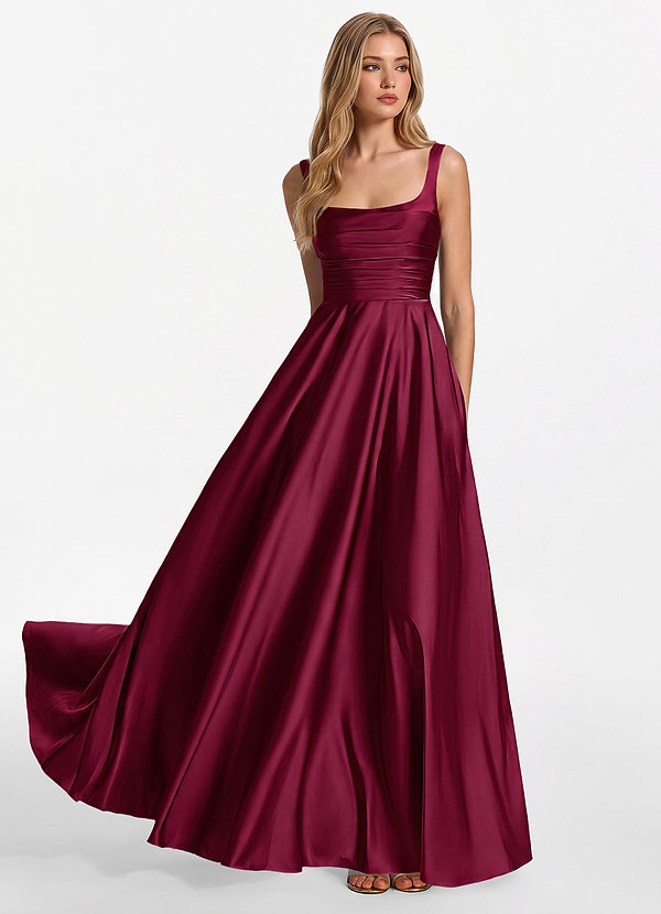 Margot Burgund Satin-Korsett-A-Linien-Kleid image1