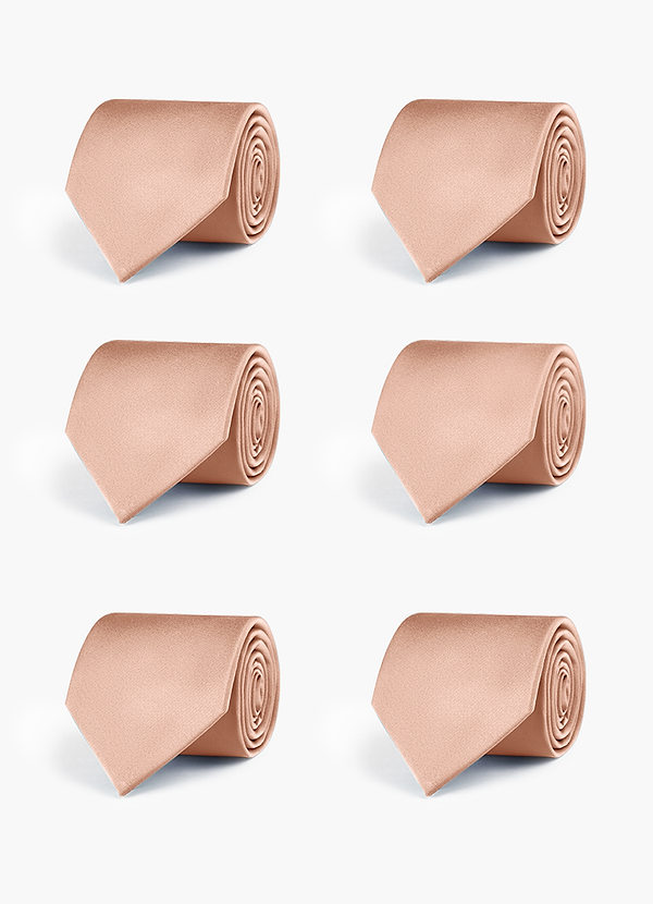 front Stretch Satin Matching Groomsmen Tie Set – 6 Pieces