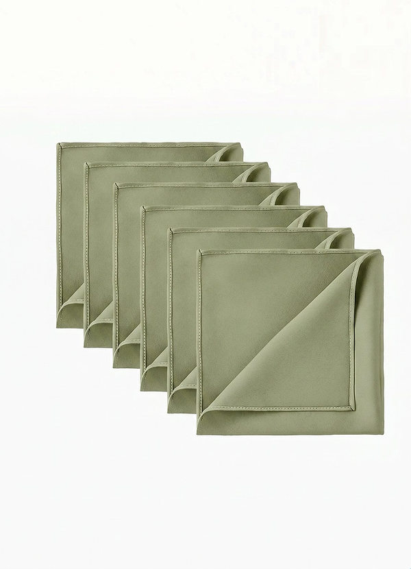 front Ensemble de 6 pochettes de costume assorties en satin extensible pour garçons d'honneur