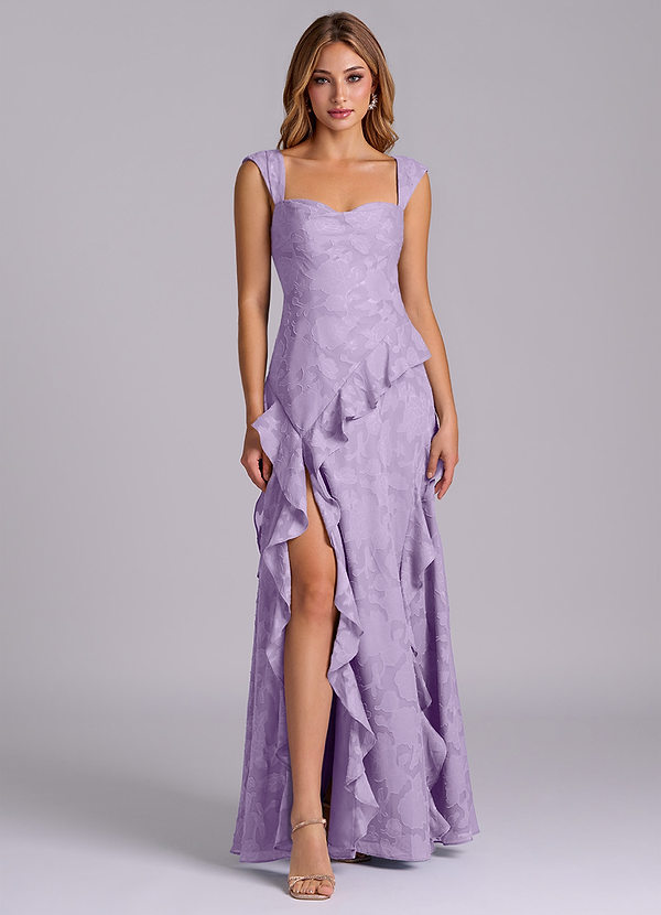 Sloane Bridesmaid Dresses Lilac A-Line Sweetheart Neckline Floral Burnout Dress image1