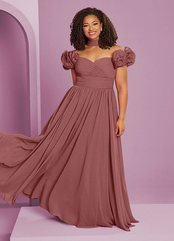 Barbie ♥ Azazie Bridesmaid Dresses Amethyst A-Line Off the Shoulder Chiffon Convertible Dress image1