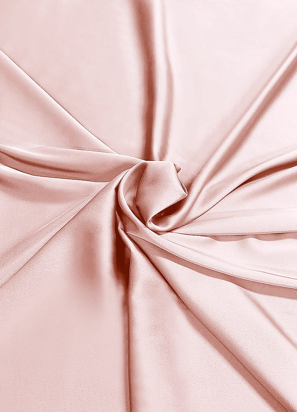 front Azazie Zartrosa Stretch-Satin-Stoff, Meterware