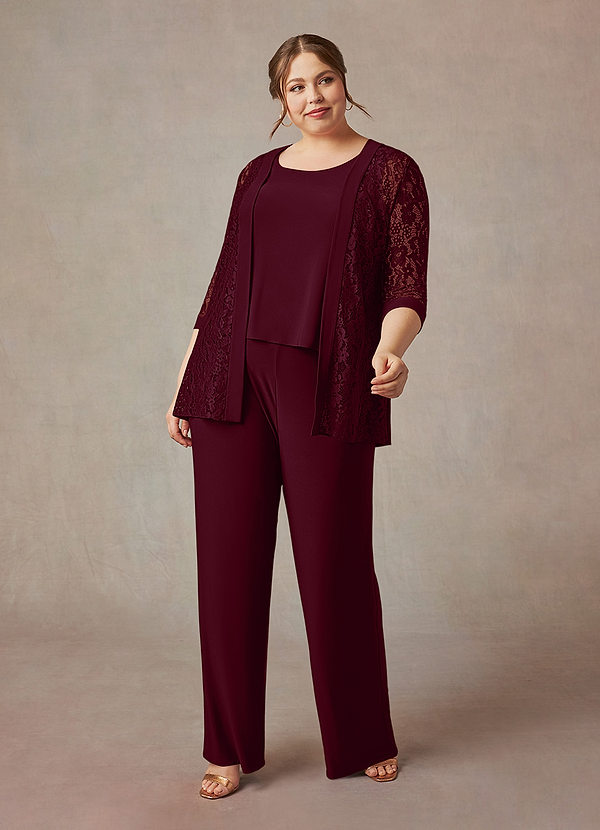 Azazie Mamrie Mother of the Brides Dresses Cabernet Jumpsuit/Pantsuit Lace Dress image1