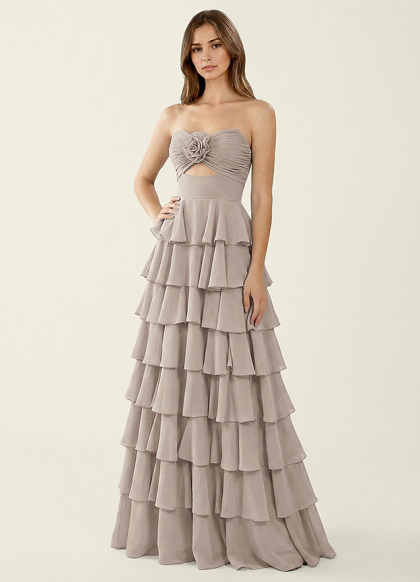 Serafina Vanilla Chiffon Ruffled A-line Prom Dress image1