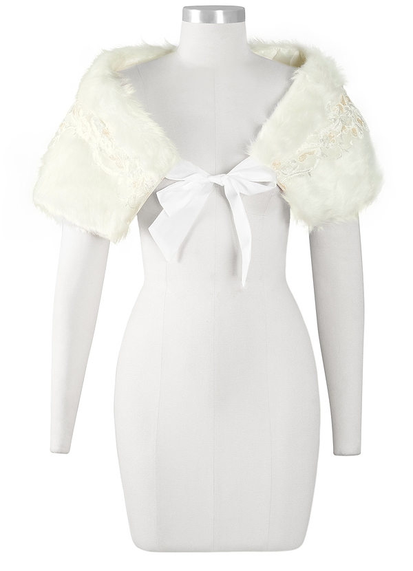 front Plush Thickened Warm Wrap With Tie