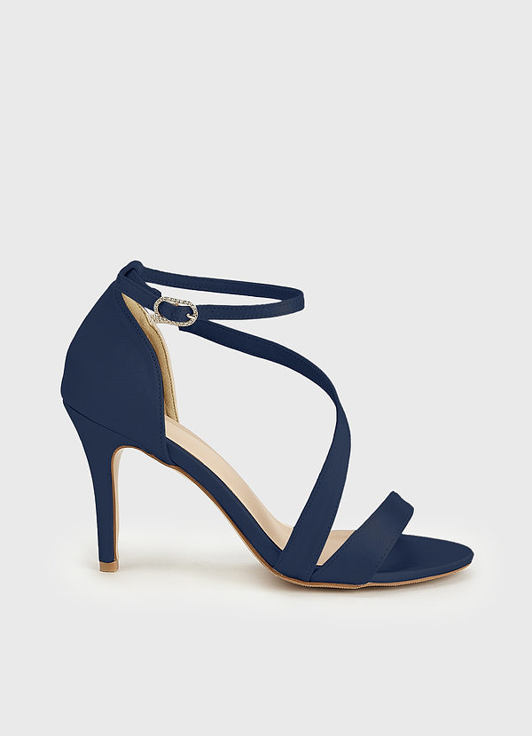 front Matching Color Satin Wrap Strap Stiletto Sandals