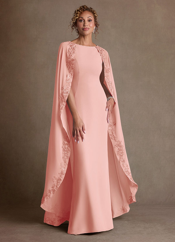 Azazie Artemisia Vestidos de Madre de la Novia Vestido de Rosetón de Gasa de Corte Recto con Encaje image1