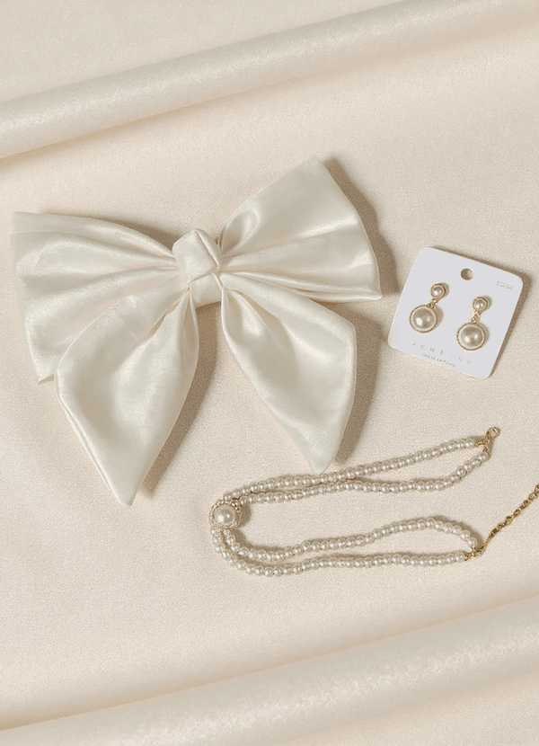 front Set di fermagli per capelli con fiocco per gioielli da sposa