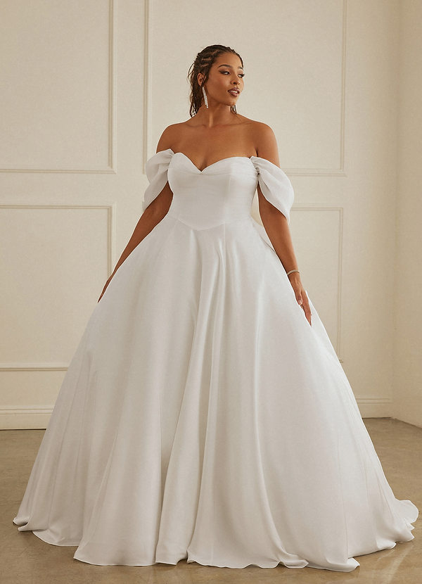 Christian Siriano Bridal for Azazie 2013 Wedding Dresses Drop Wasit Stretch Satin and Organza Ball Gown image1