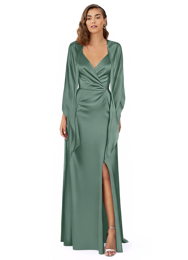 front Azazie Ireland Stretch Satin Shawl