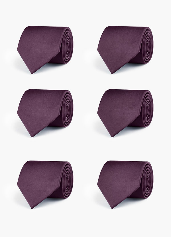 front Stretch Satin Matching Groomsmen Tie Set – 6 Pieces