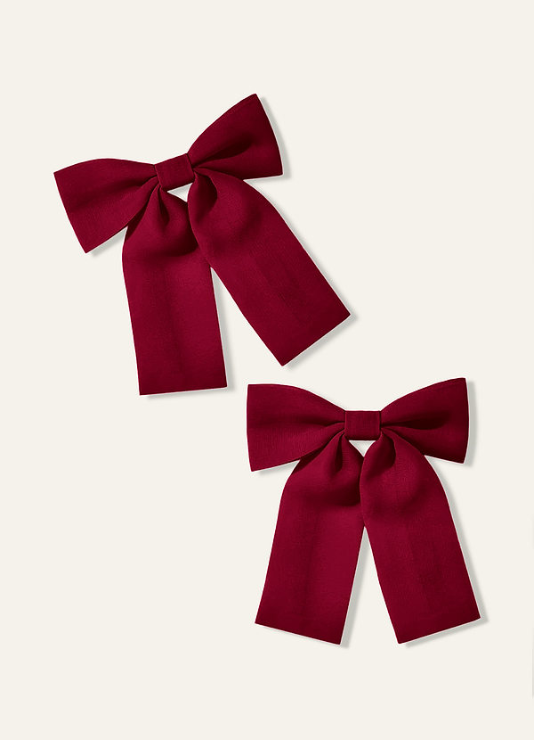 front Girls Chiffon Bow Hair Clip (Pack of 2)