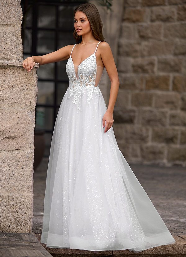 Finesse Weiß A-Linien-Ballkleid image1