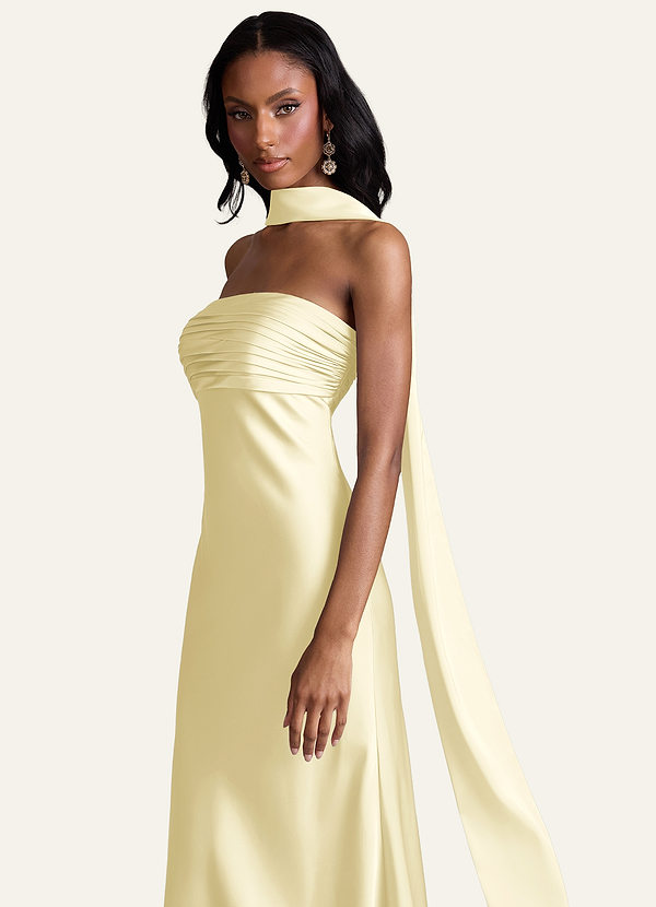 front Azazie Bufanda de satén elástico de color a juego