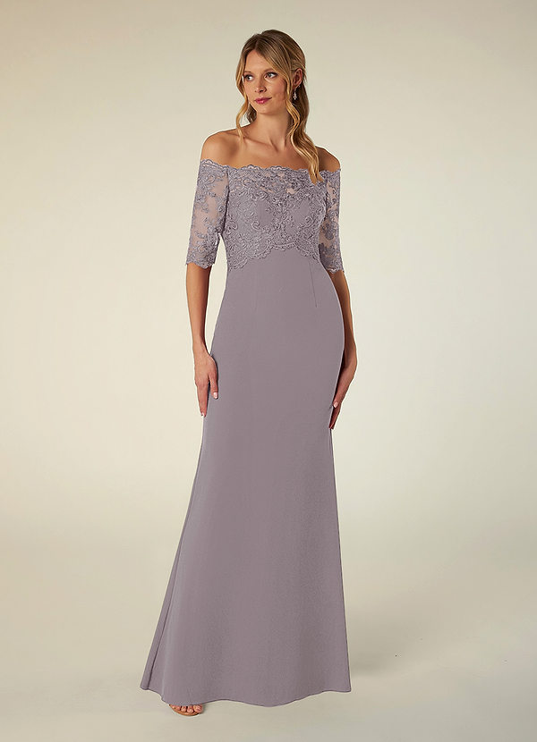Azazie Jette Mother of the Brides Dresses Dusk Mermaid Off the Shoulder Lace Dress image1