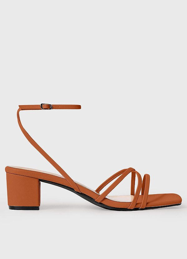 front Cross Strips Block Heel Sandals