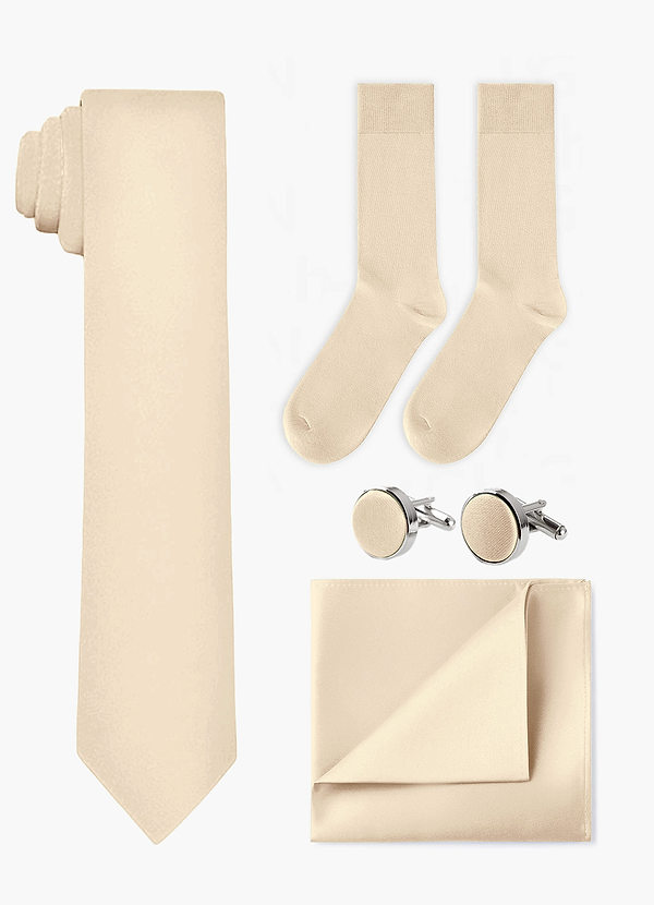front Matching Wide Tie & Pocket Square & Cuff Links & Socks Set