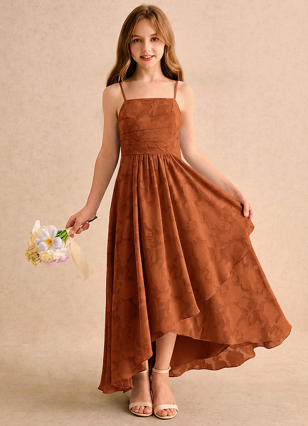 Azazie Twilight Girls Formal Blommflicksklänningar Klänning A-linje i Blommig Utbrändhet Plisserad image1