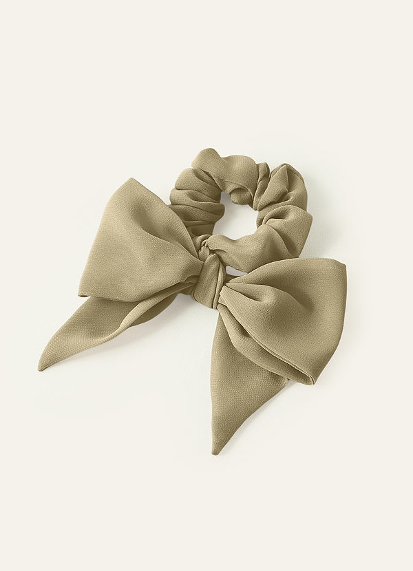 front Chouchou en mousseline de soie de couleur assortie