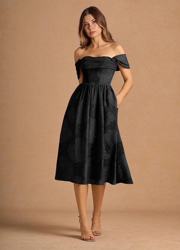 Mabel Black Midi Dress image1