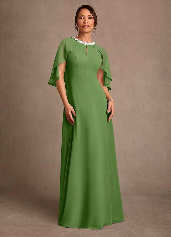 Azazie Winnifred Mother of the Brides Dresses Basil A-Line Beaded Chiffon Dress image1
