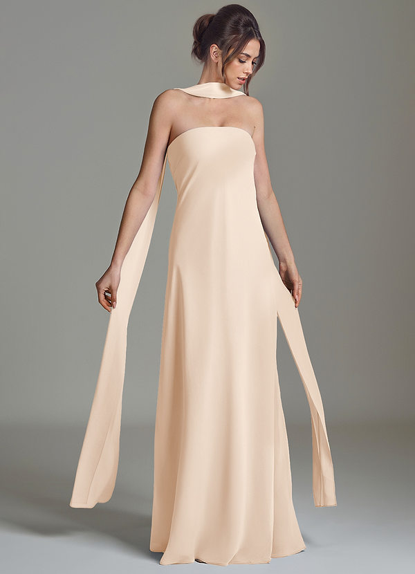 Azazie Ilana Bridesmaid Dresses White Alabaster A-Line Strapless Chiffon Dress image1