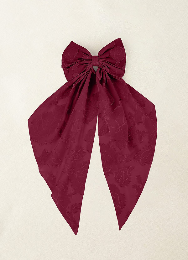 front Matching Color Floral Burnout Bow Hair Clip