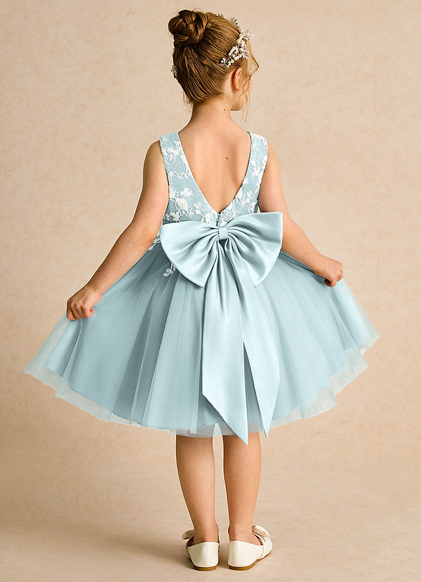 Azazie Butterfly Blumenkinder Kleider A-Linie Spitze Kleid Nebel image1