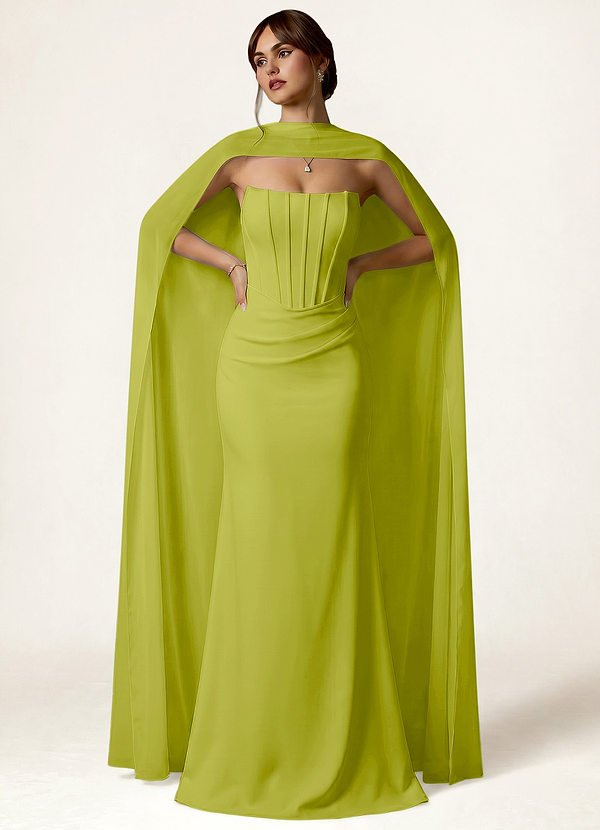 front Azazie Bufanda de gasa a juego con ribete de perlas