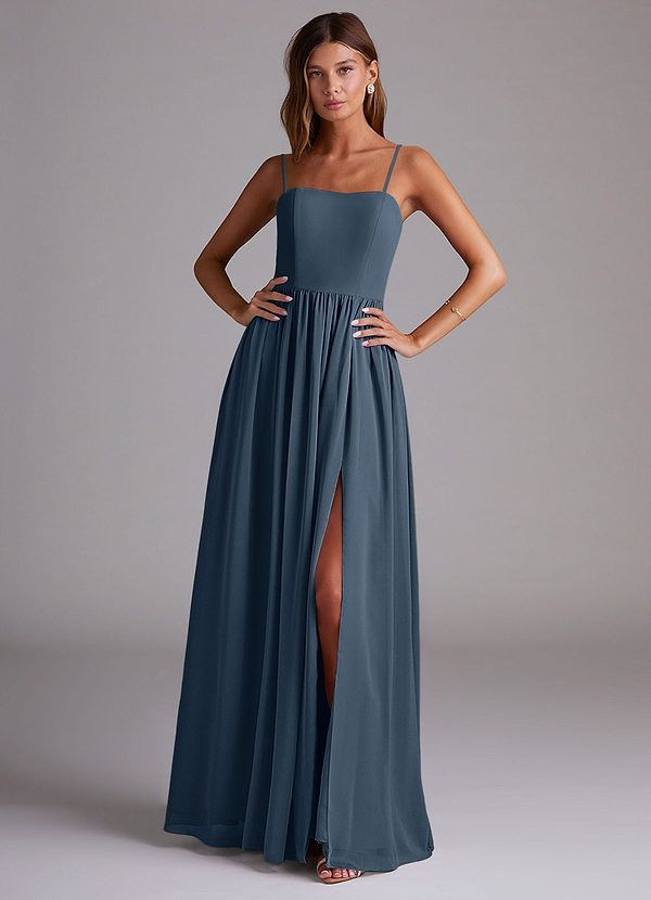 Azazie Calianna Bridesmaid Dresses Neptune A-Line Off the Shoulder Chiffon Convertible Dress image1