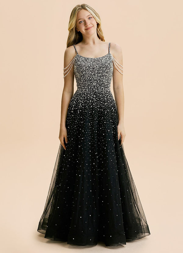 front Azazie Anya Junior Formal Dress