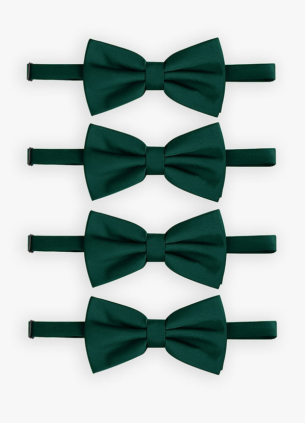 front Adjustable Stretch Satin Bow Tie – 4-Piece Set