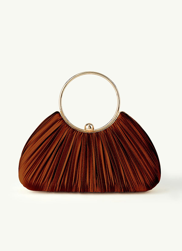 front Matchande färg metallisk satinveckad handväska