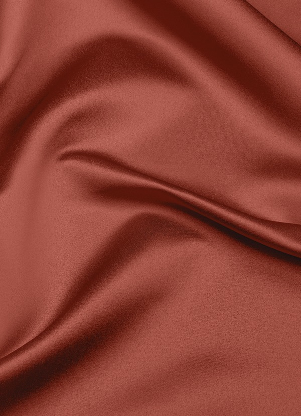 front Azazie Rust Matte Satin Fabric By the Yard