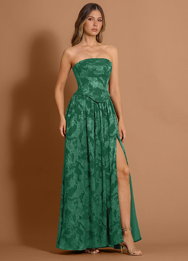Amina Dark Green Maxi Dress image1
