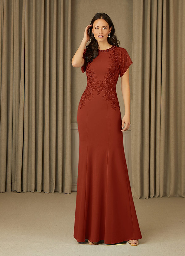 Azazie Adonna Mother of the Brides Dresses Rust Mermaid Lace Dress image1