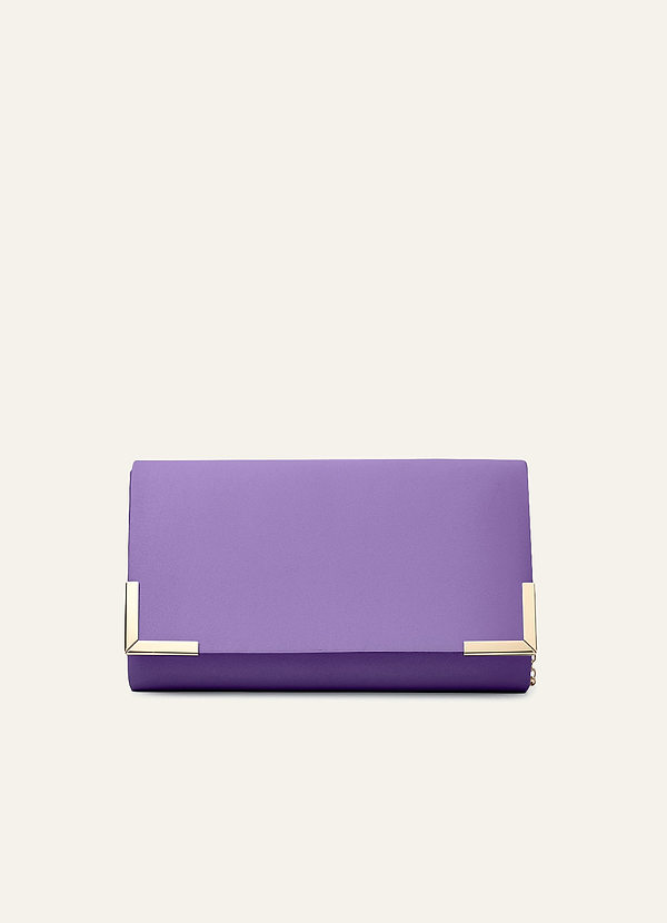 front Farblich passende Clutch aus mattem Satin im Envelope-Stil