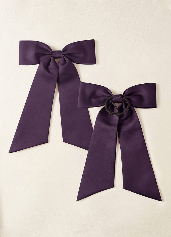 front Set van bijpassende matte satijnen haarelastiekjes