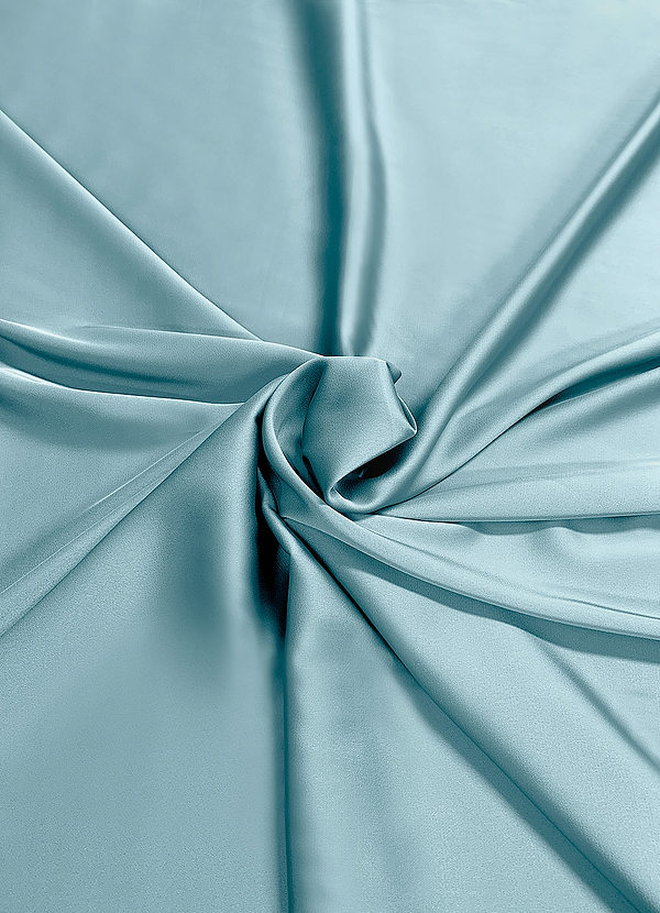 front Tissu satiné extensible Azazie au mètre Bleu Maussade