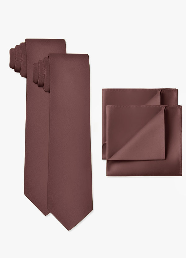 front Matte Satin Wide Tie and Pocket Square 2-Piece Set