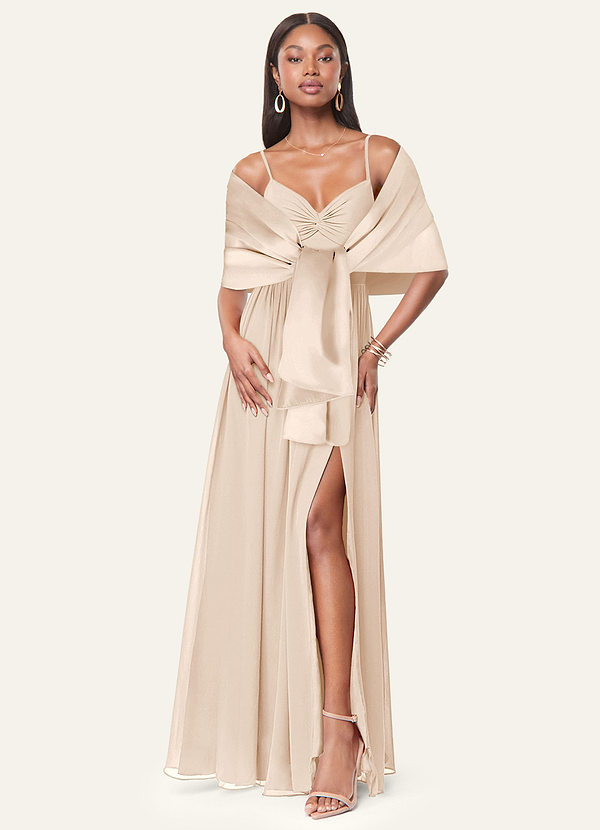 front Azazie Matchande Färg Aleena Matt Satin Sjal