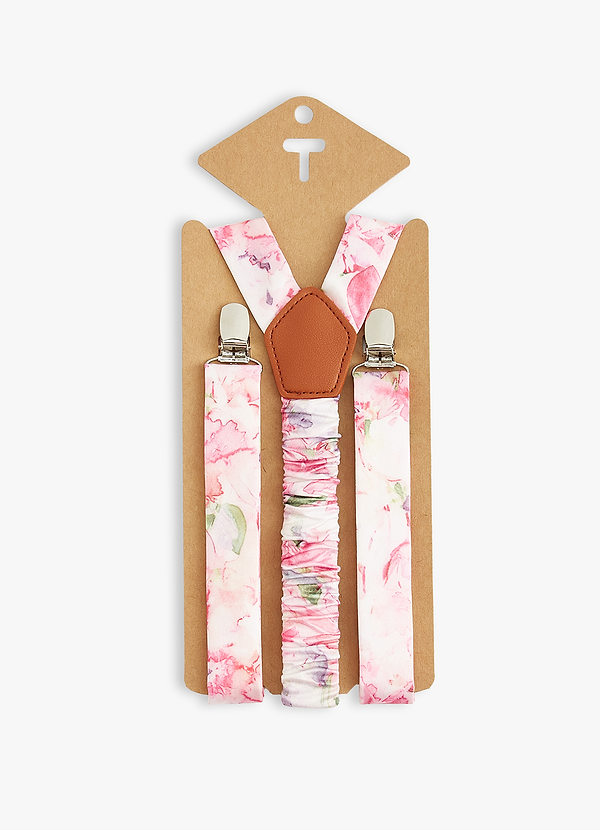 front Matching Color Boy's Matte Satin Suspenders