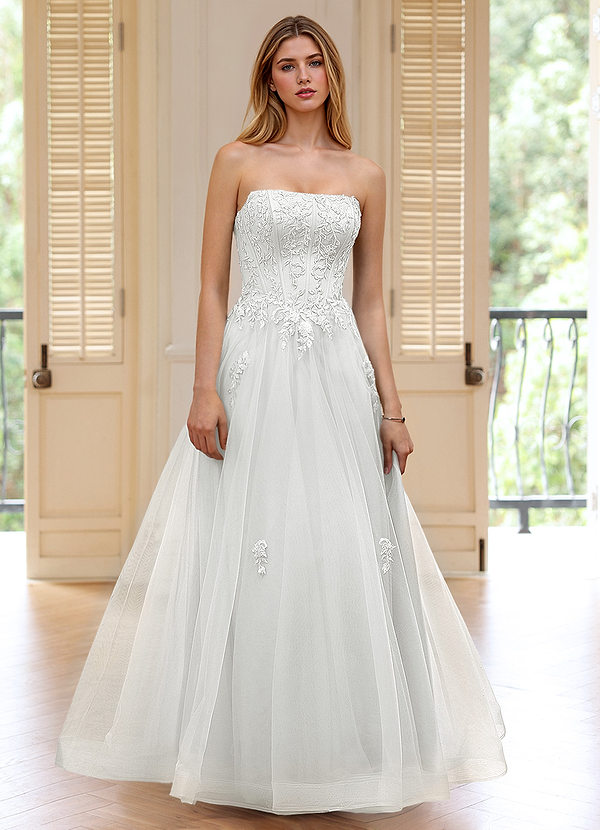 Pipery Elfenbein Glitzerndes Korsett-Tüllrüschen-Abendkleid image1