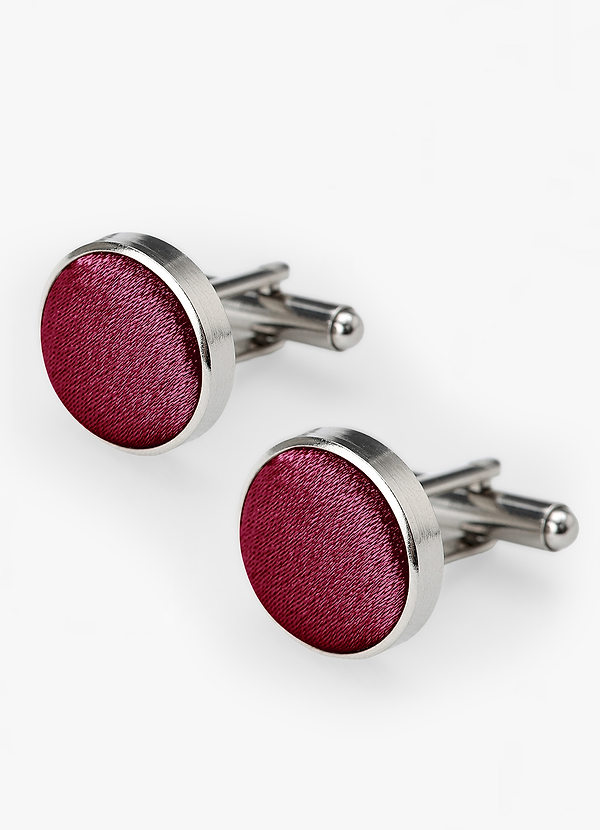 front Rounded Metallic Satin Cuff Links