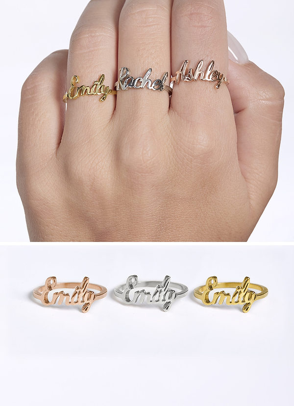 front Personalized Name Ring